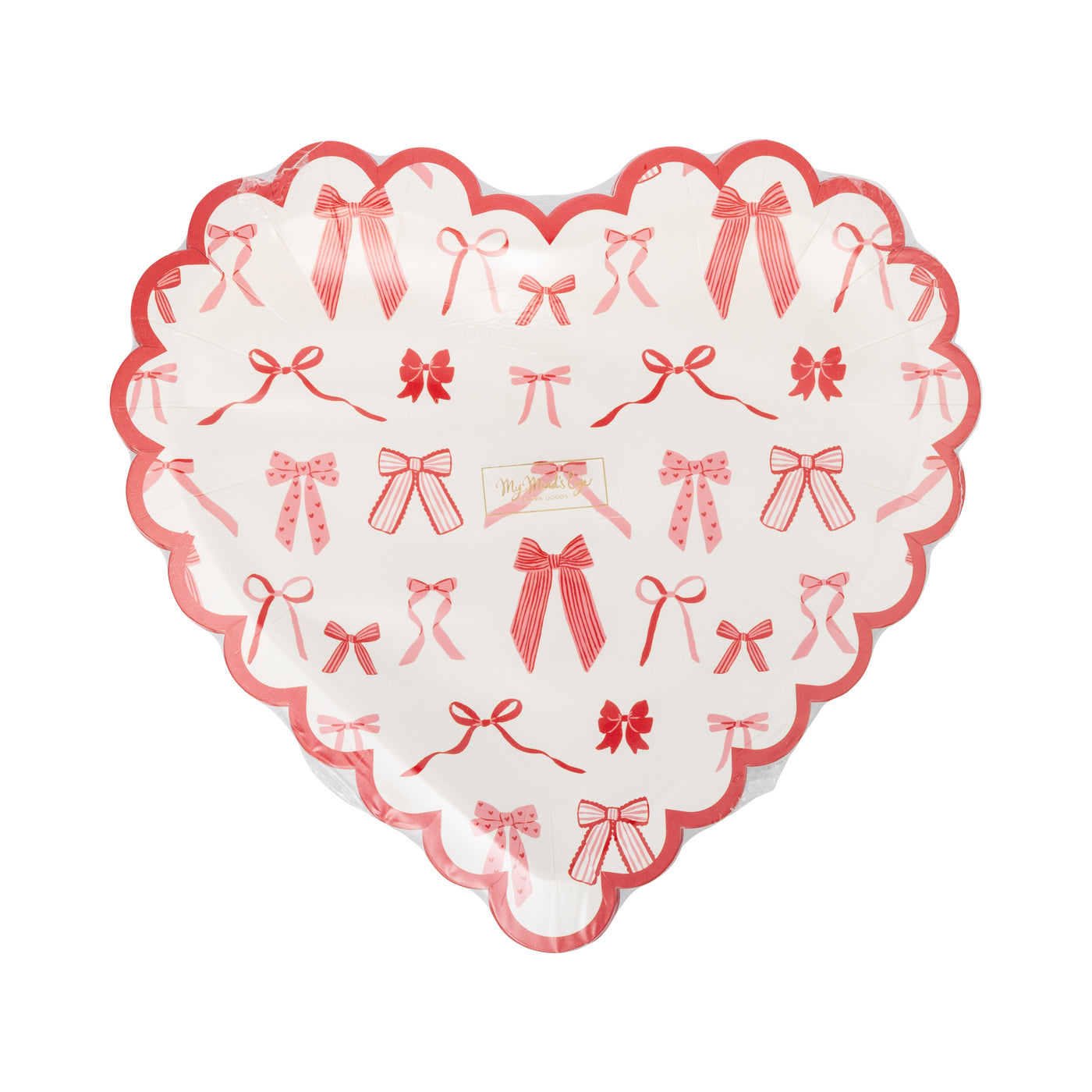 VBW1240 - Bow Pattern Scalloped Heart Shapped Plate