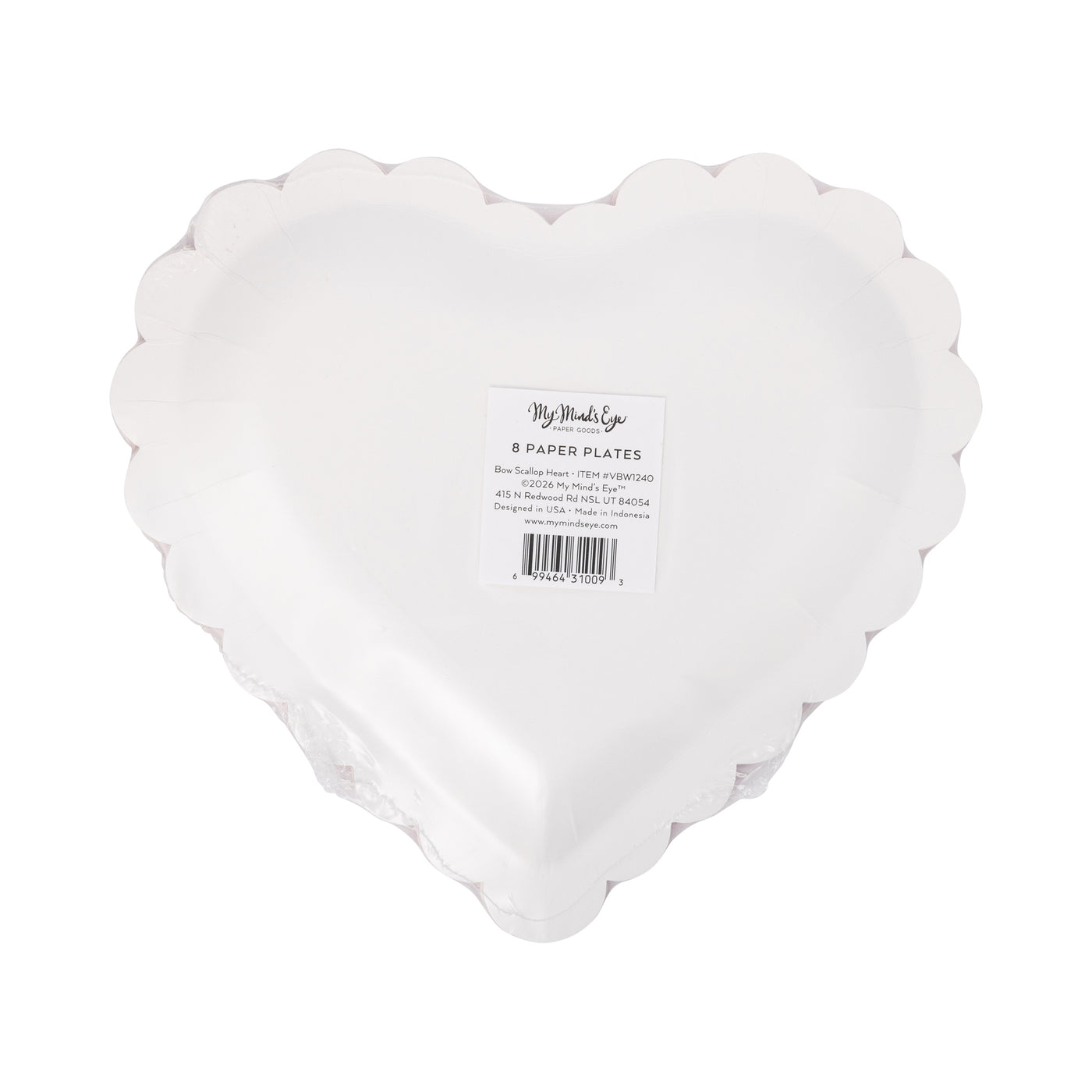 VBW1240 - Bow Pattern Scalloped Heart Shapped Plate