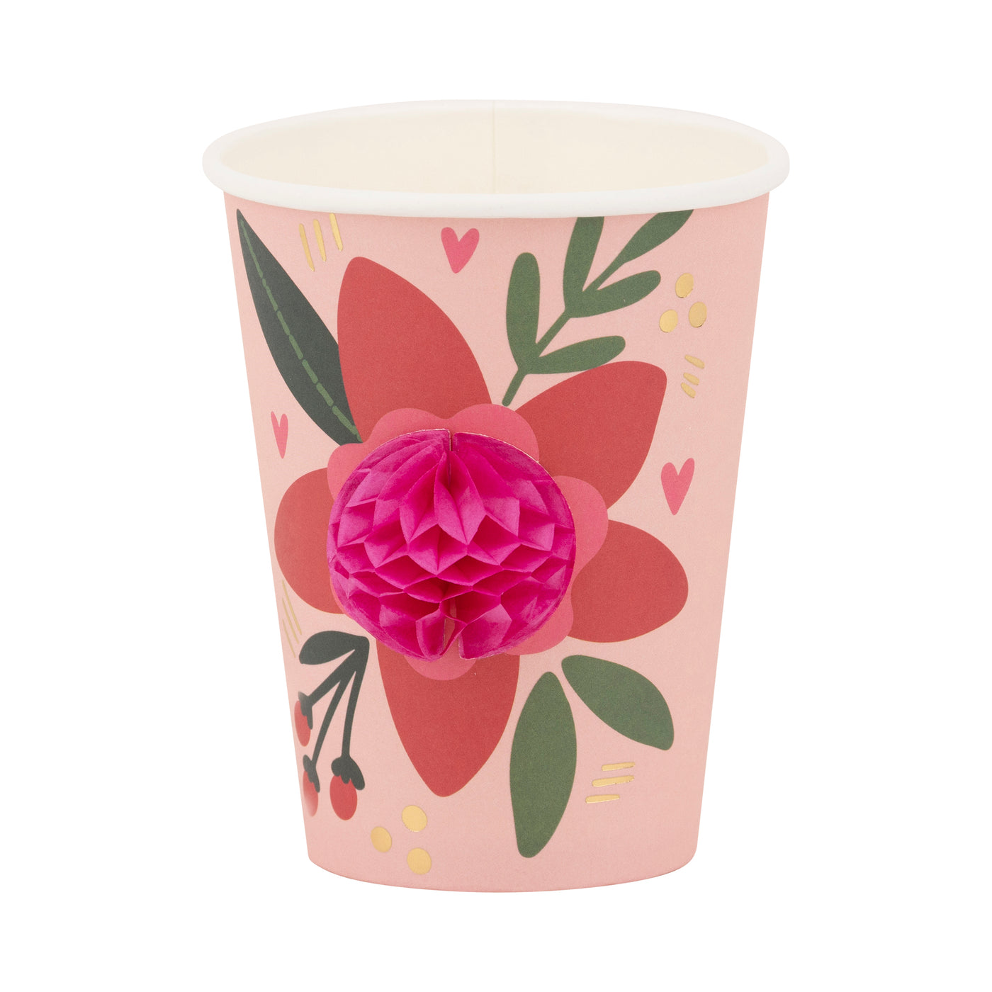 VFL1110 - Floral Paper Cup with honeycomb center