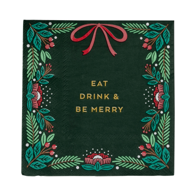 WDC1137 - Eat Drink & Be Merry Cocktail Napkin