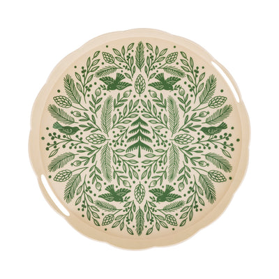 WDC1230 - Woodland Christmas Bamboo Tray - Round