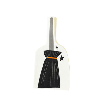 WHH1039 -  Witching Hour Broom Shaped Paper Dinner Napkin