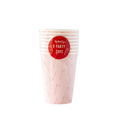 WHM1012 - Whimsy Santa Scattered Candy Cane Paper Party Cups