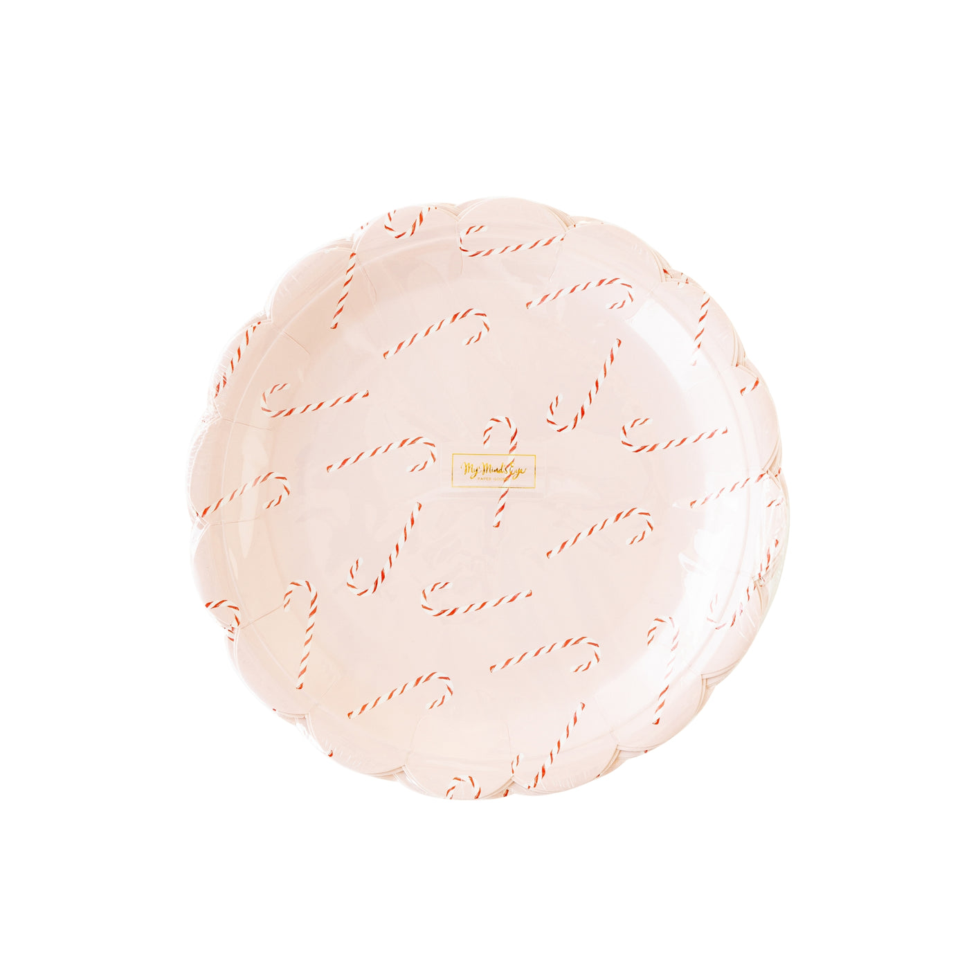 WHM1042 - Whimsy Santa Scattered Candy Cane Paper Plate