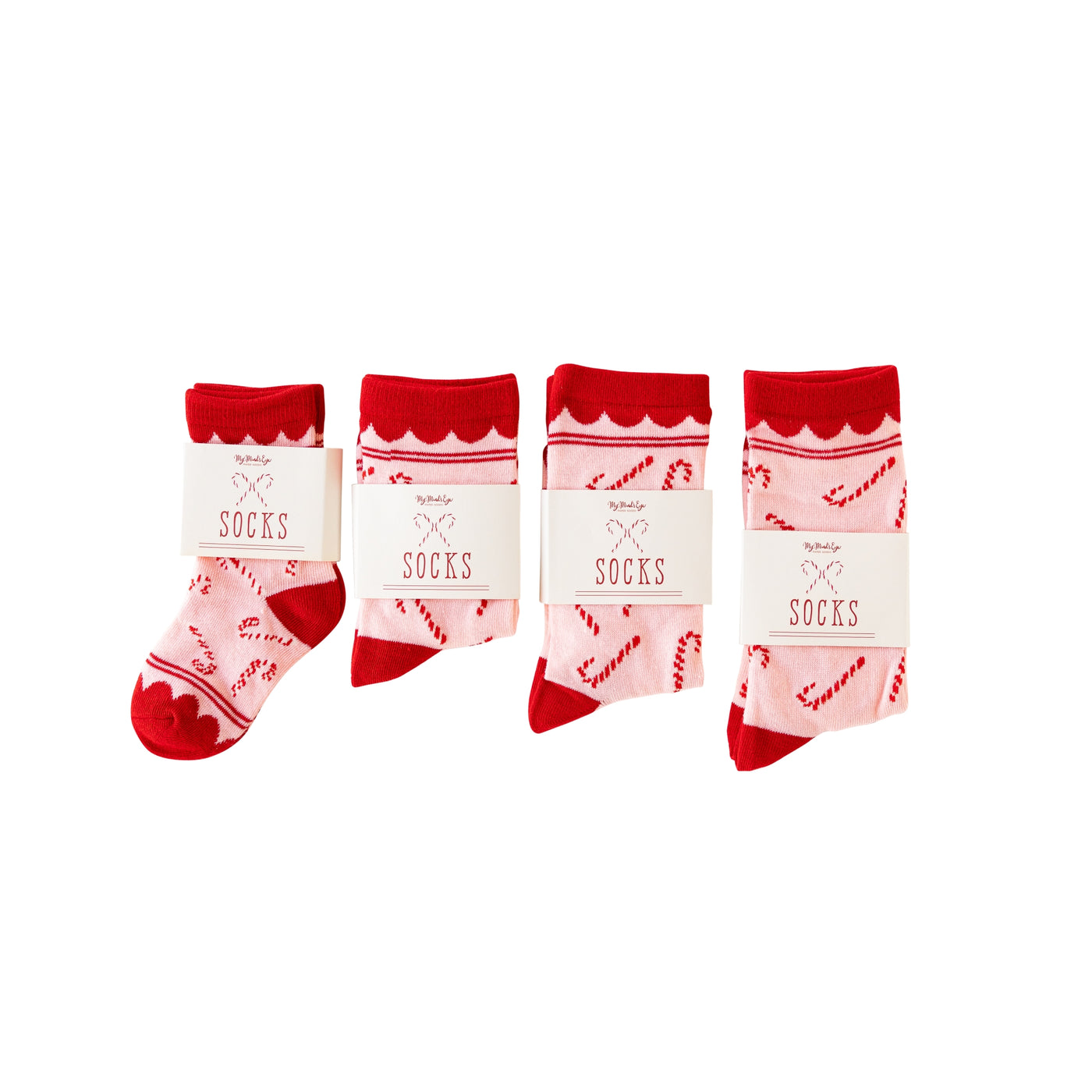 WHM1052 -  Whimsy Santa Candy Cane Socks
