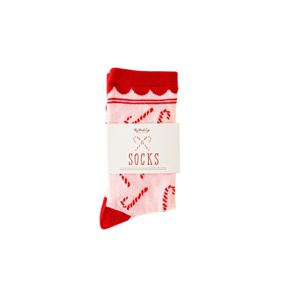 WHM1052 -  Whimsy Santa Candy Cane Socks