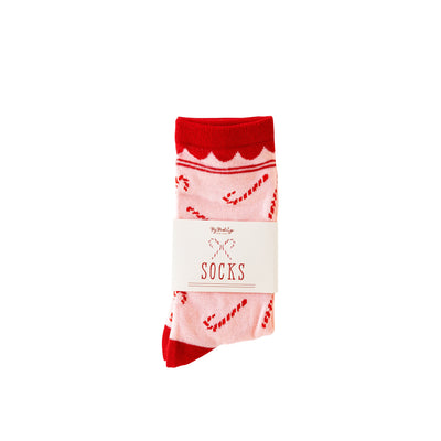 WHM1052 -  Whimsy Santa Candy Cane Socks