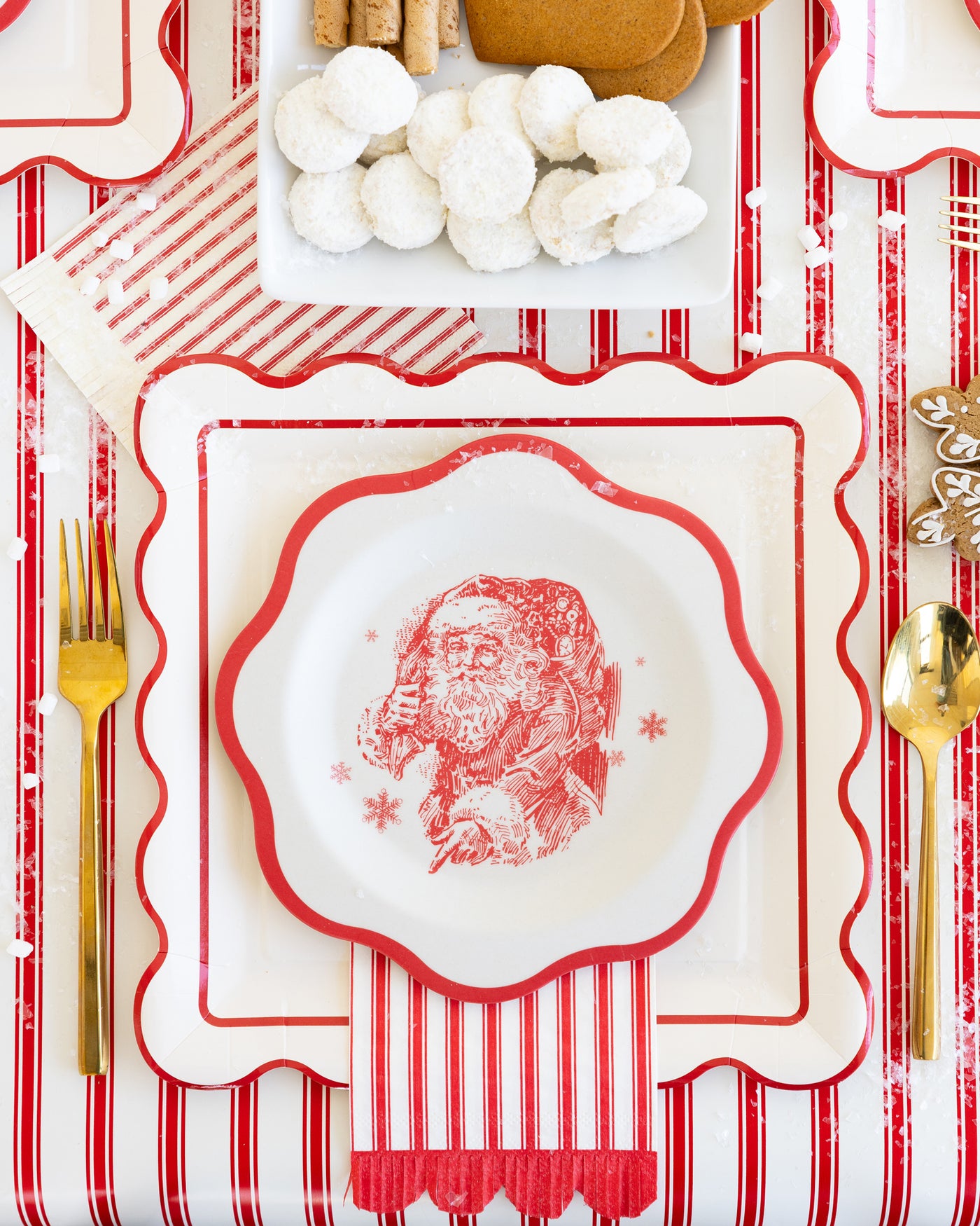 WNT1230 - Red Vintage Art Bamboo Plate - Set of 3