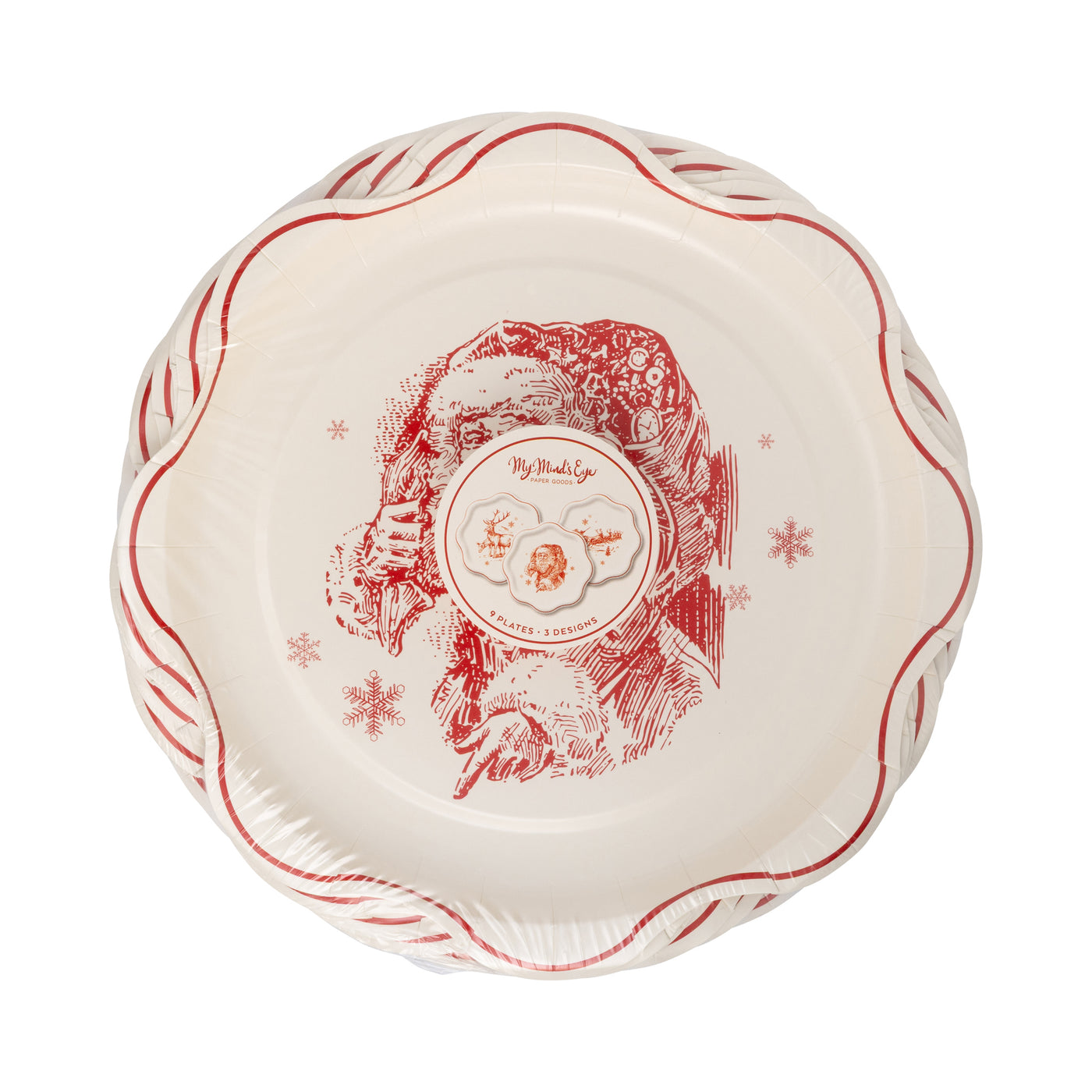 WNT1240 - Red Vintage Line Art Plates