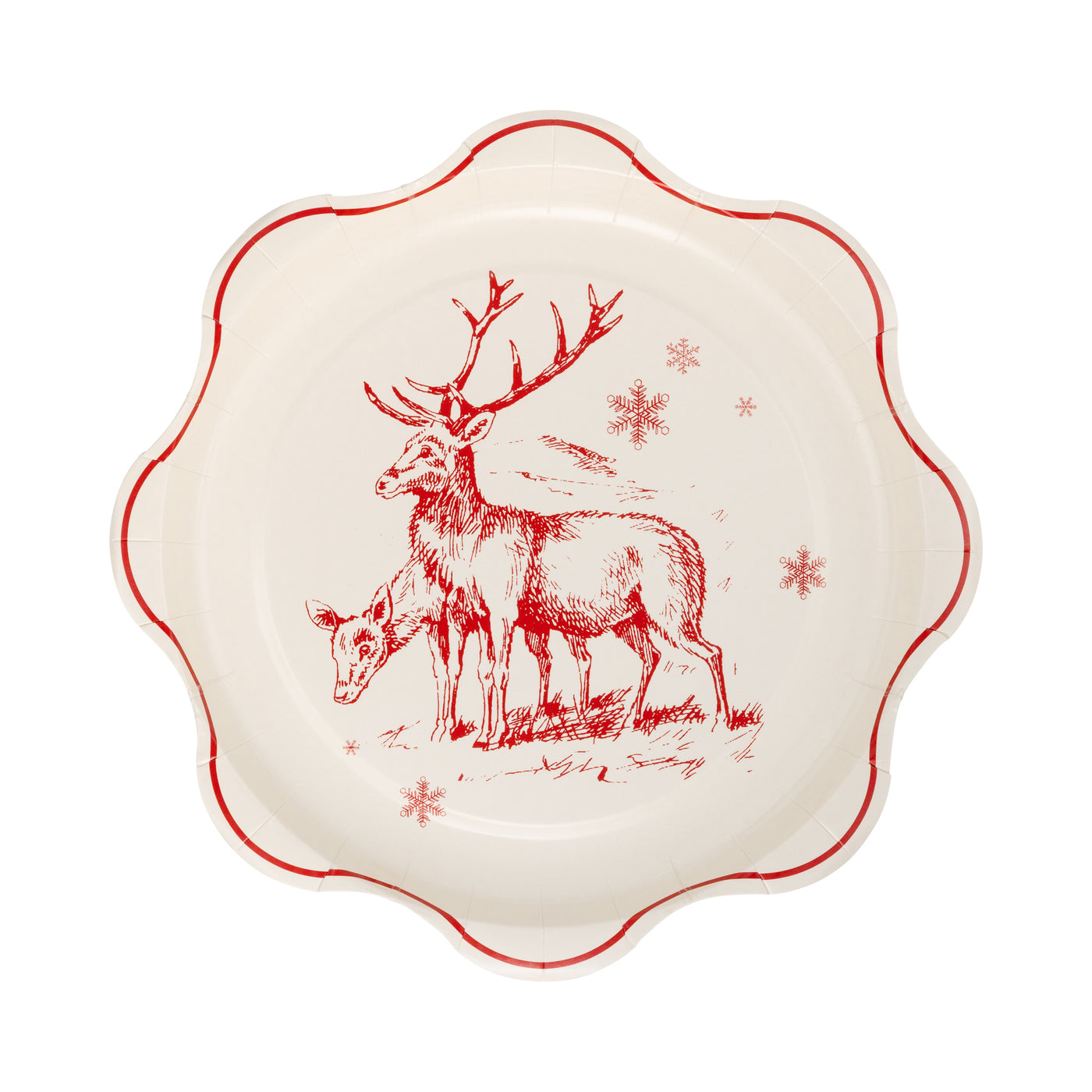 WNT1240 - Red Vintage Line Art Plates