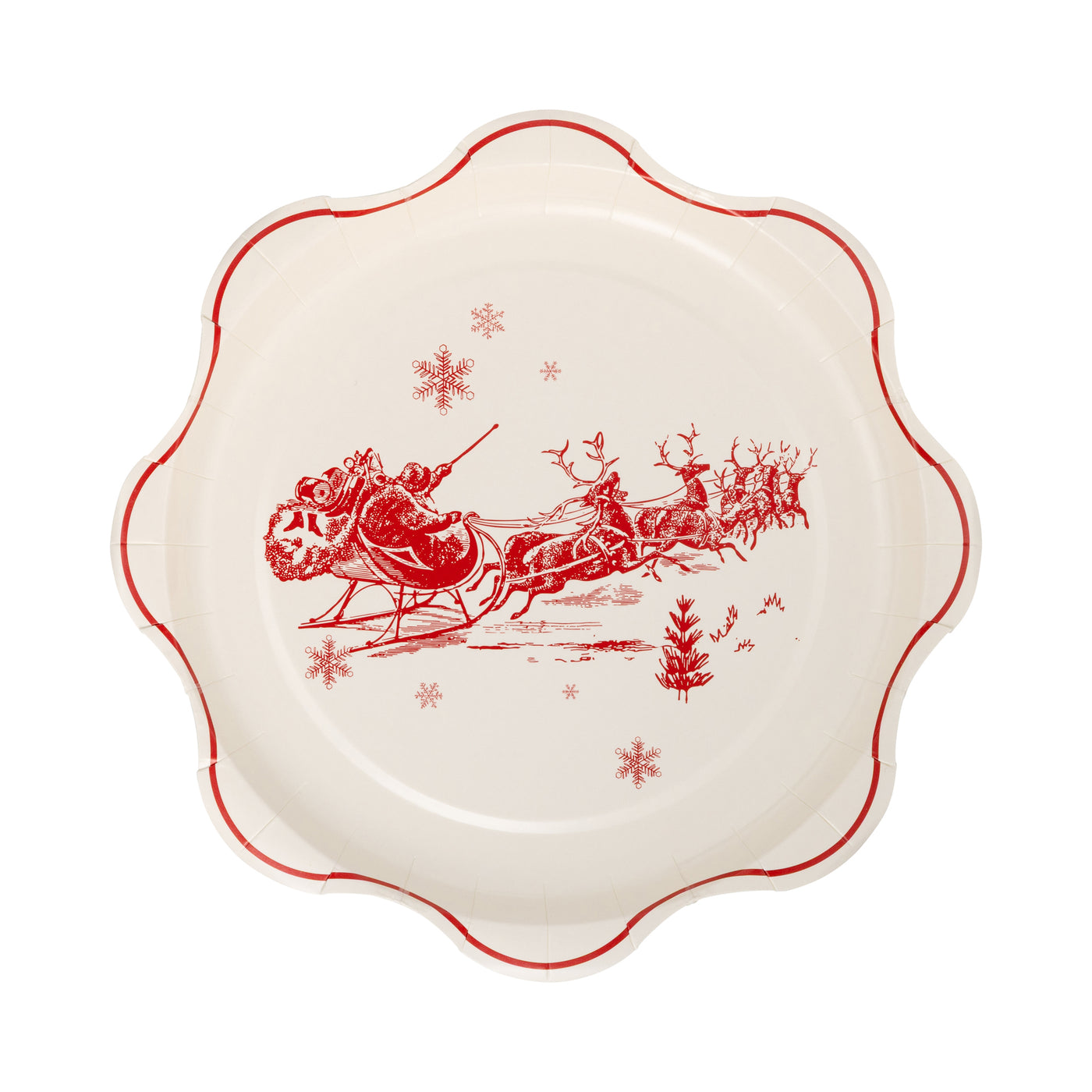 WNT1240 - Red Vintage Line Art Plates