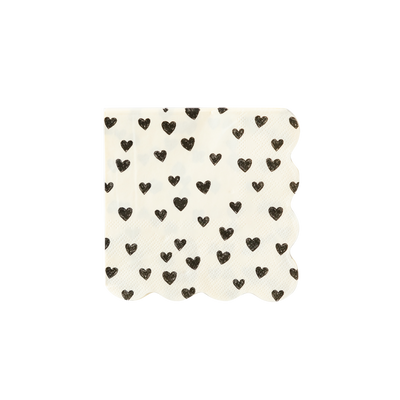 XOX1039 -  Black Hearts Cocktail Napkin