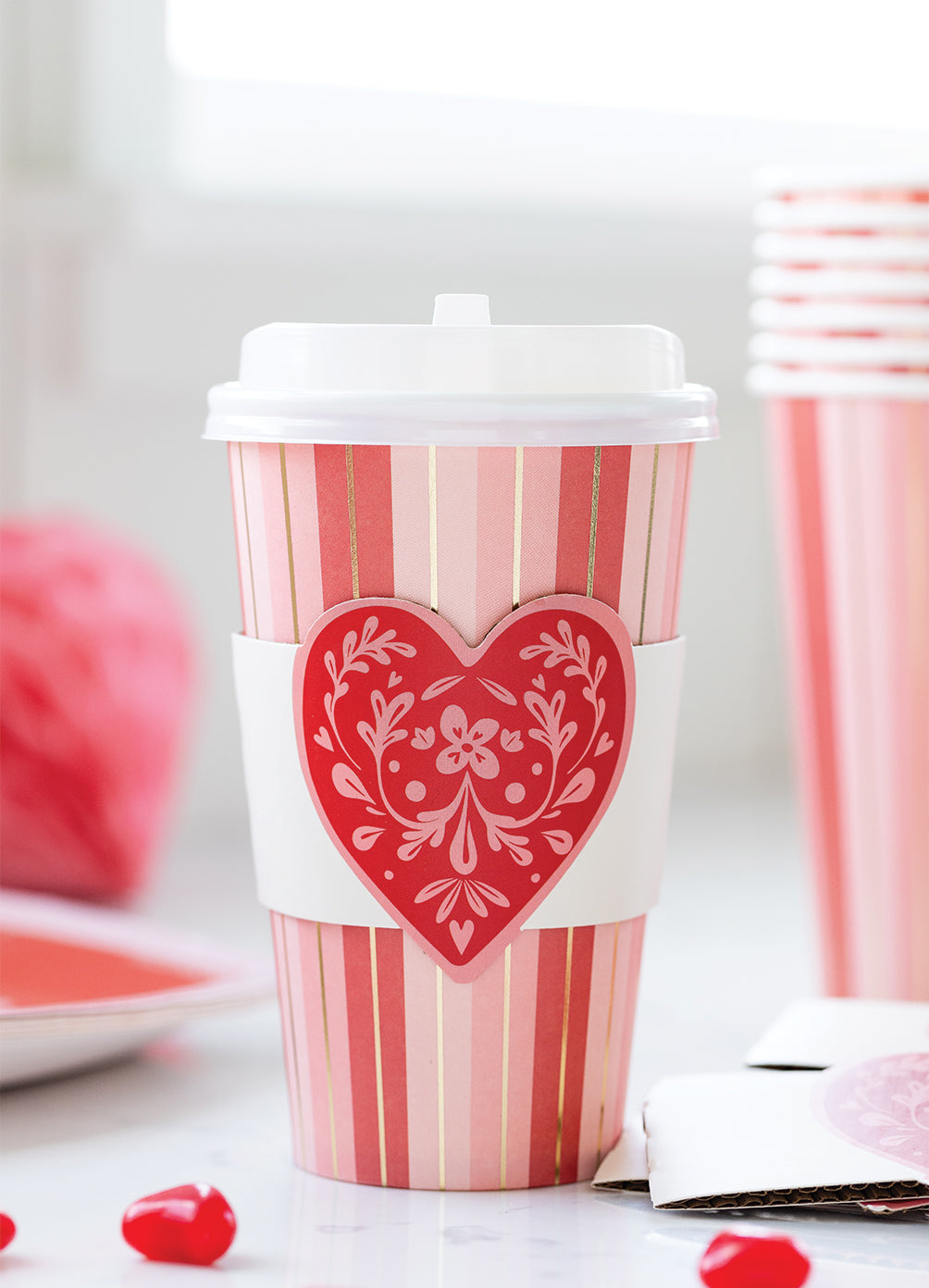 PLTG523 - Floral Heart To Go Cups