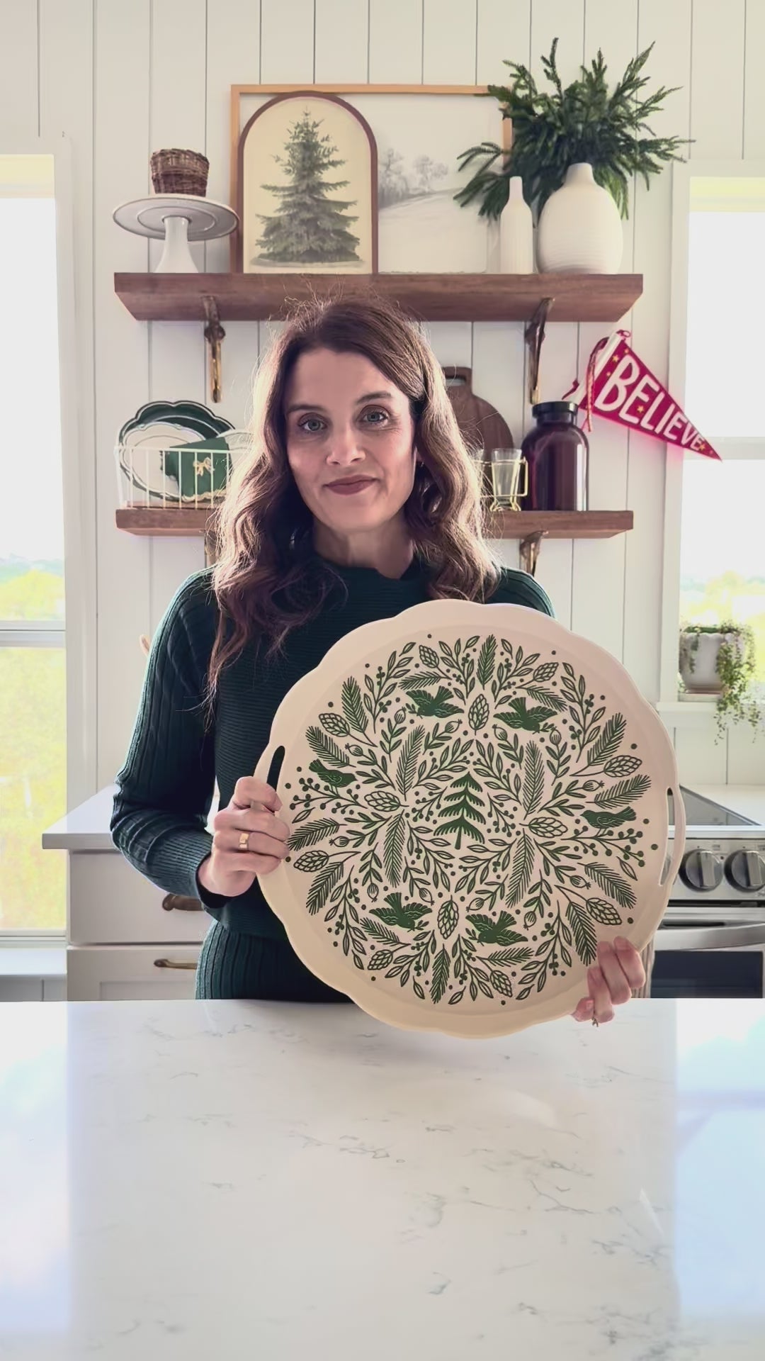 WDC1230 - Woodland Christmas Bamboo Tray - Round