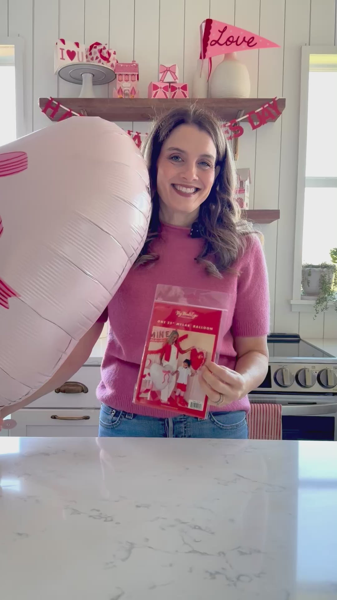 VAL1217 - Bow Heart Mylar Balloon