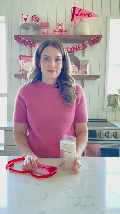 VAL1204 - Pink and Red Double Tissue Bunting Banner