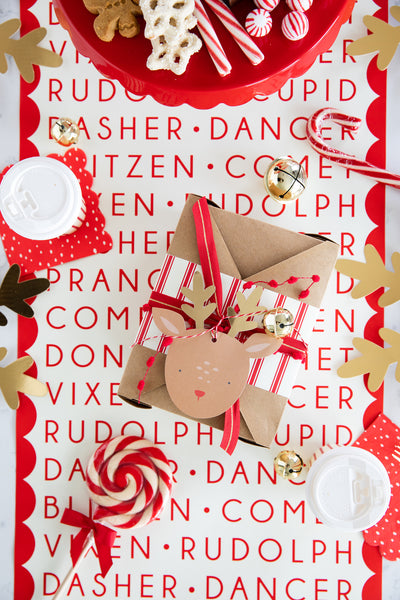BEC821 - Dear Rudolph Reindeer Names Paper Table Runner