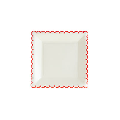 BEC849 - Believe White/Red Scallop 9" Plate
