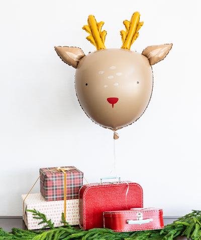 BEC915 - Dear Rudolph Reindeer Mylar Balloon (NOT FOR USE WITH HELIUM)
