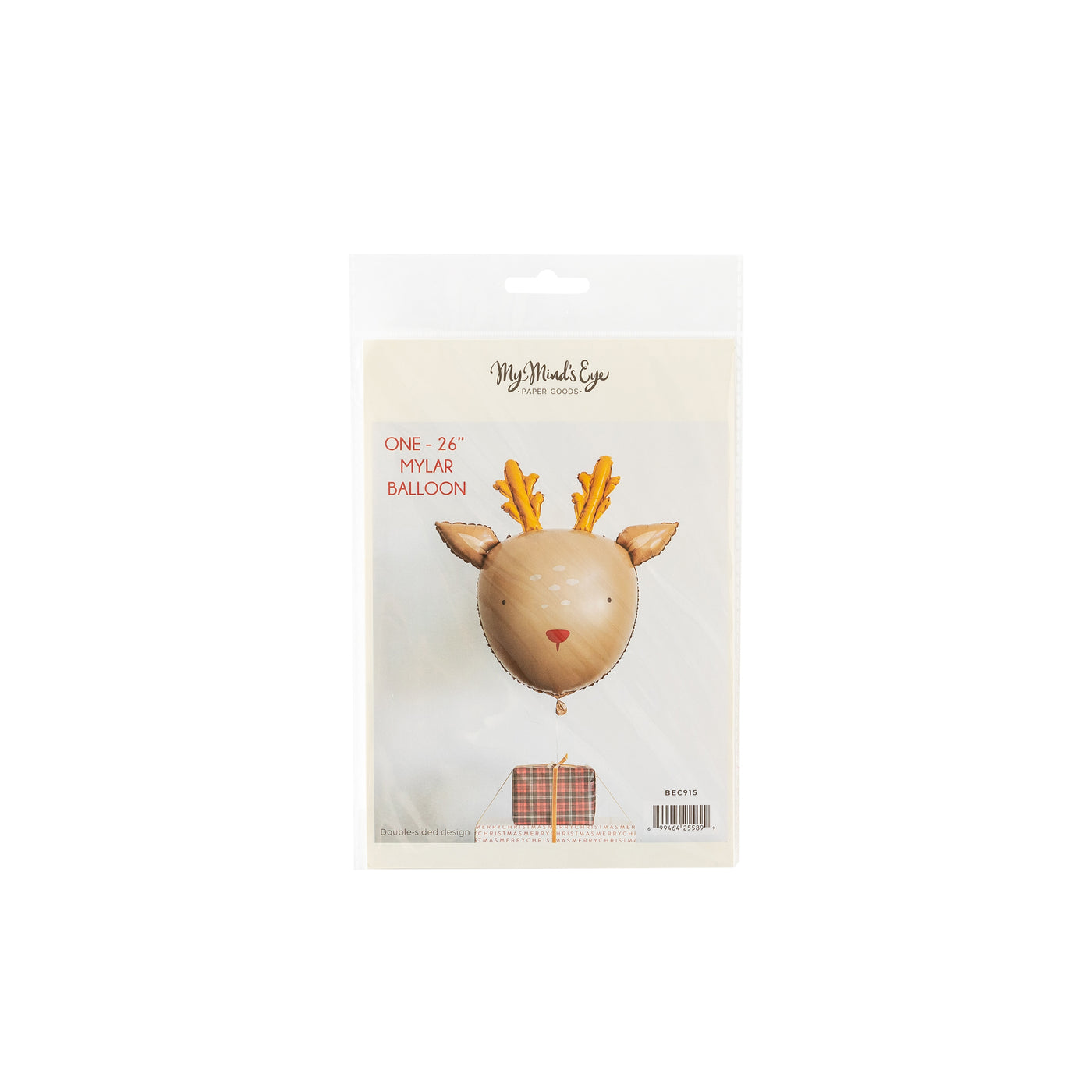 BEC915 - Dear Rudolph Reindeer Mylar Balloon (NOT FOR USE WITH HELIUM)