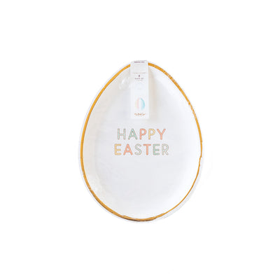 EAS843 - Happy Easter Egg Shaped Paper Plates