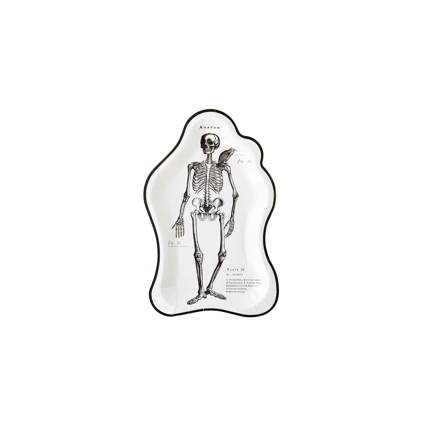 EPH941 -  Ephemera Halloween Skeleton Shaped Plate
