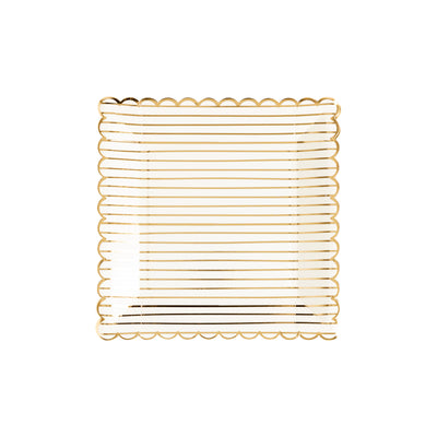 GLD941 - Golden Holiday Gold Stripes Plate