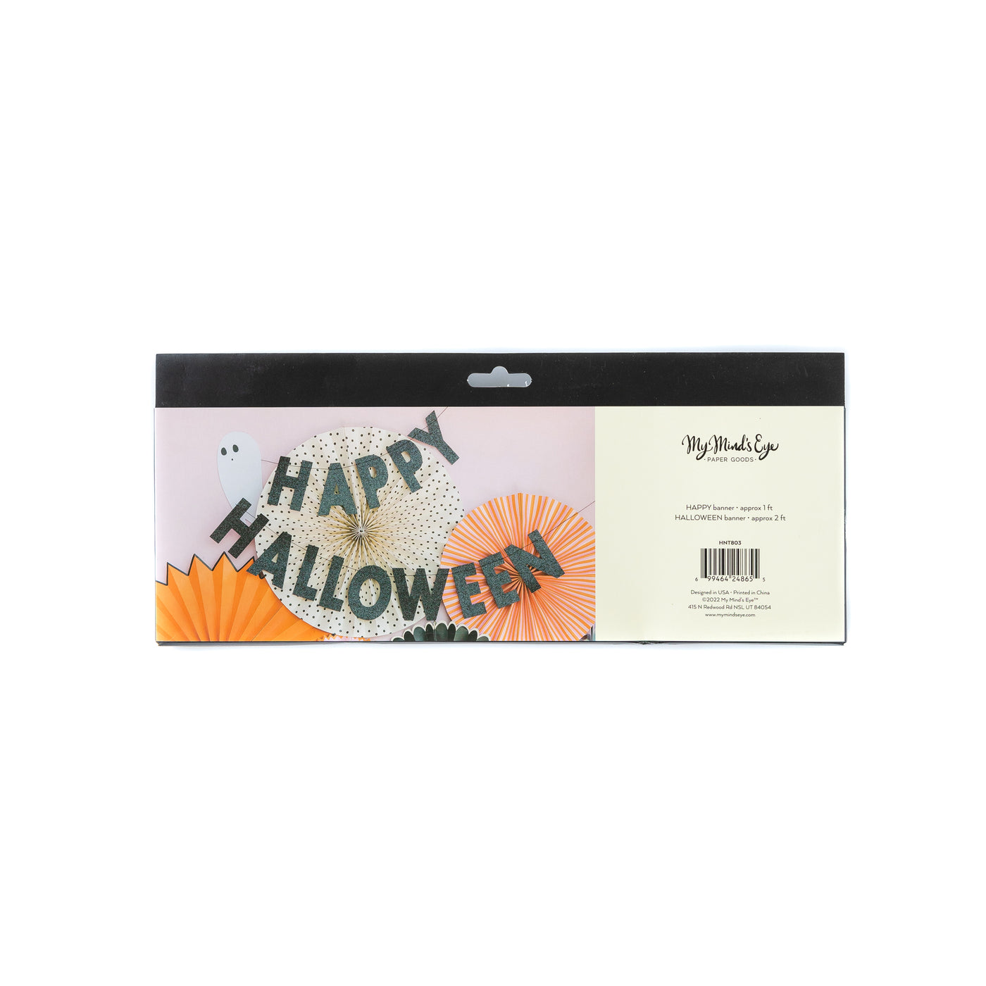 HNT803 - Happy Halloween Black Glitter Banner