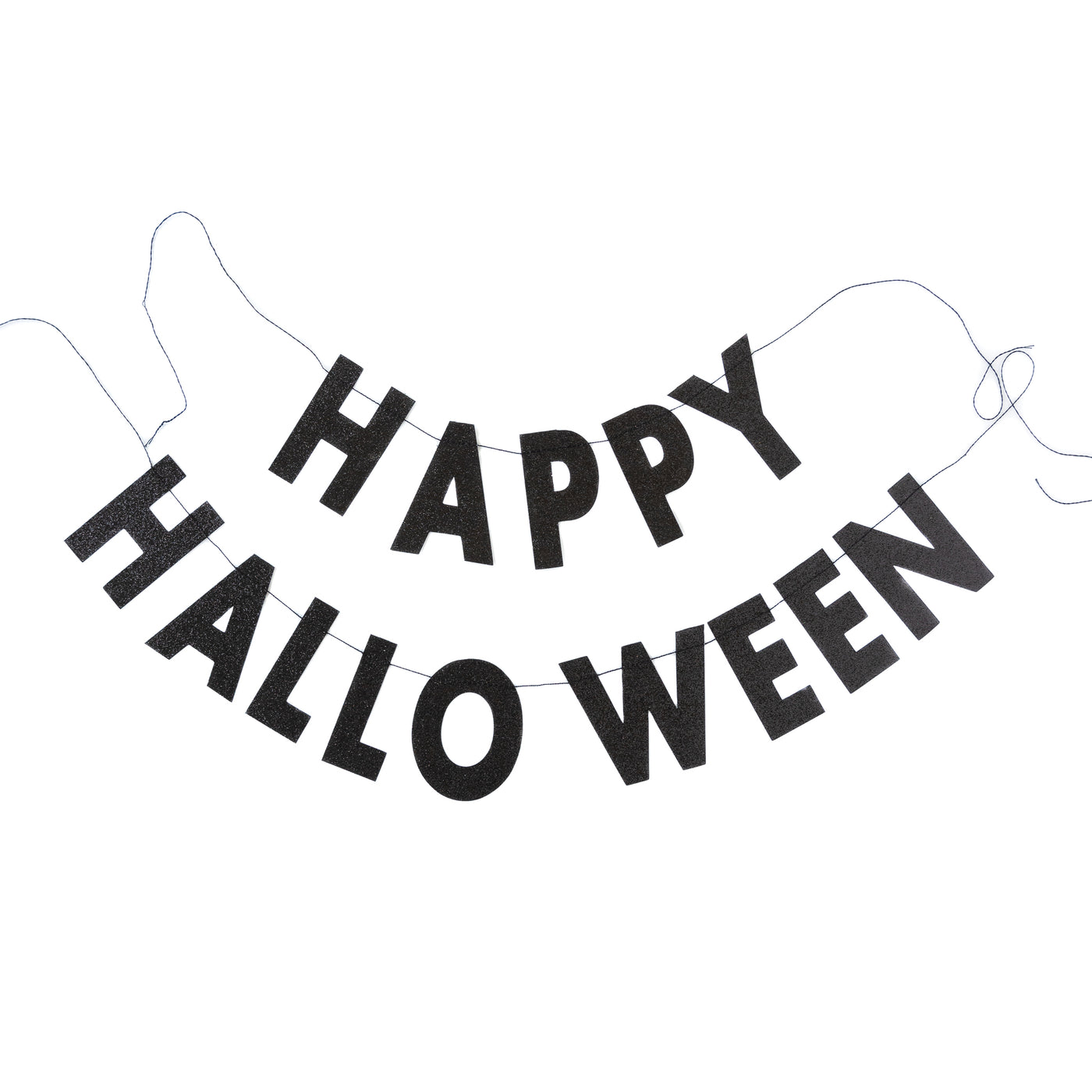 HNT803 - Happy Halloween Black Glitter Banner