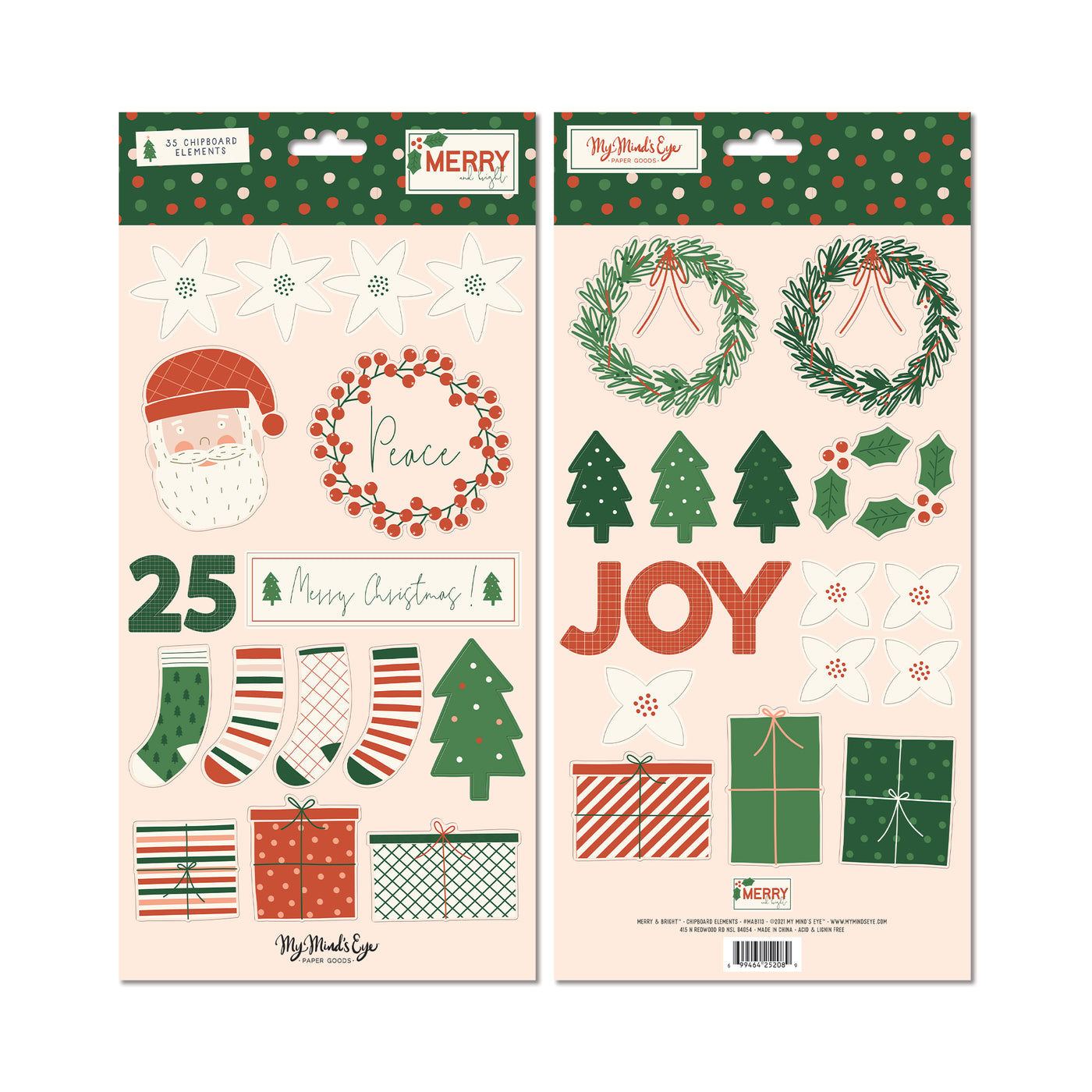 MAB113 - Merry and Bright Chipboard Elements