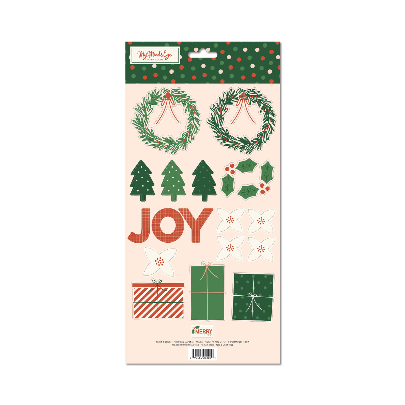 MAB113 - Merry and Bright Chipboard Elements