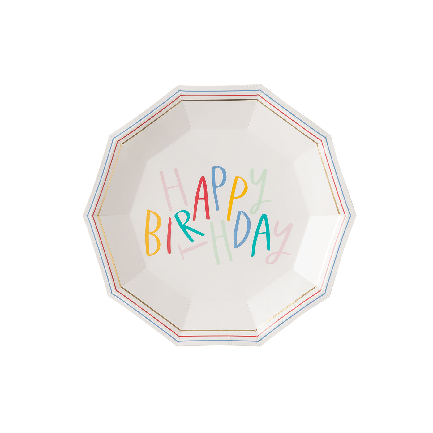 OPB840 - Oui Party Birthday Hexagon Paper Plate