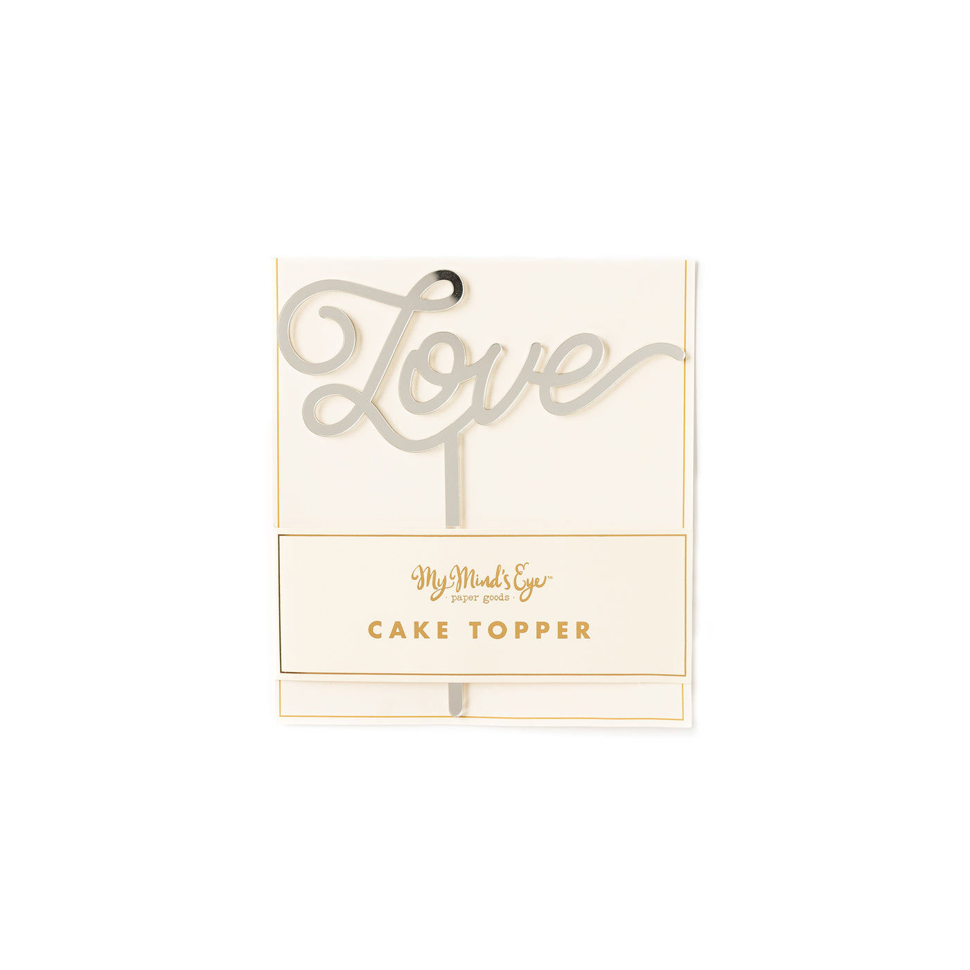 PGB616-Basic Love Cake Topper - Silver