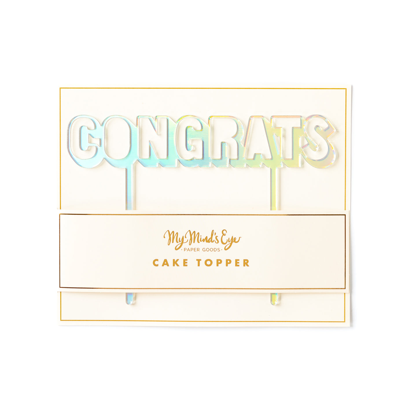 PGB618-Basic Congrats Cake Topper - Holographic