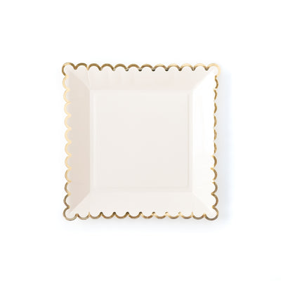 PGB642-Cream Scalloped Plates