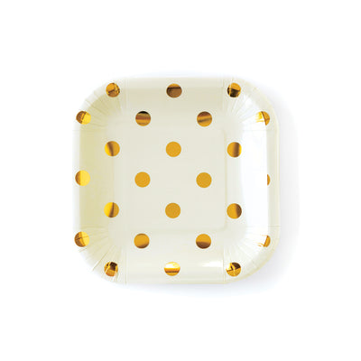 PGB647-Cream Polka Dot Plates