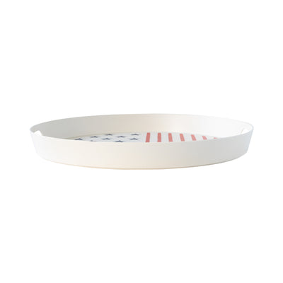 PLBT140 -  Stars and Stripes Reusable Bamboo Round Serving Tray