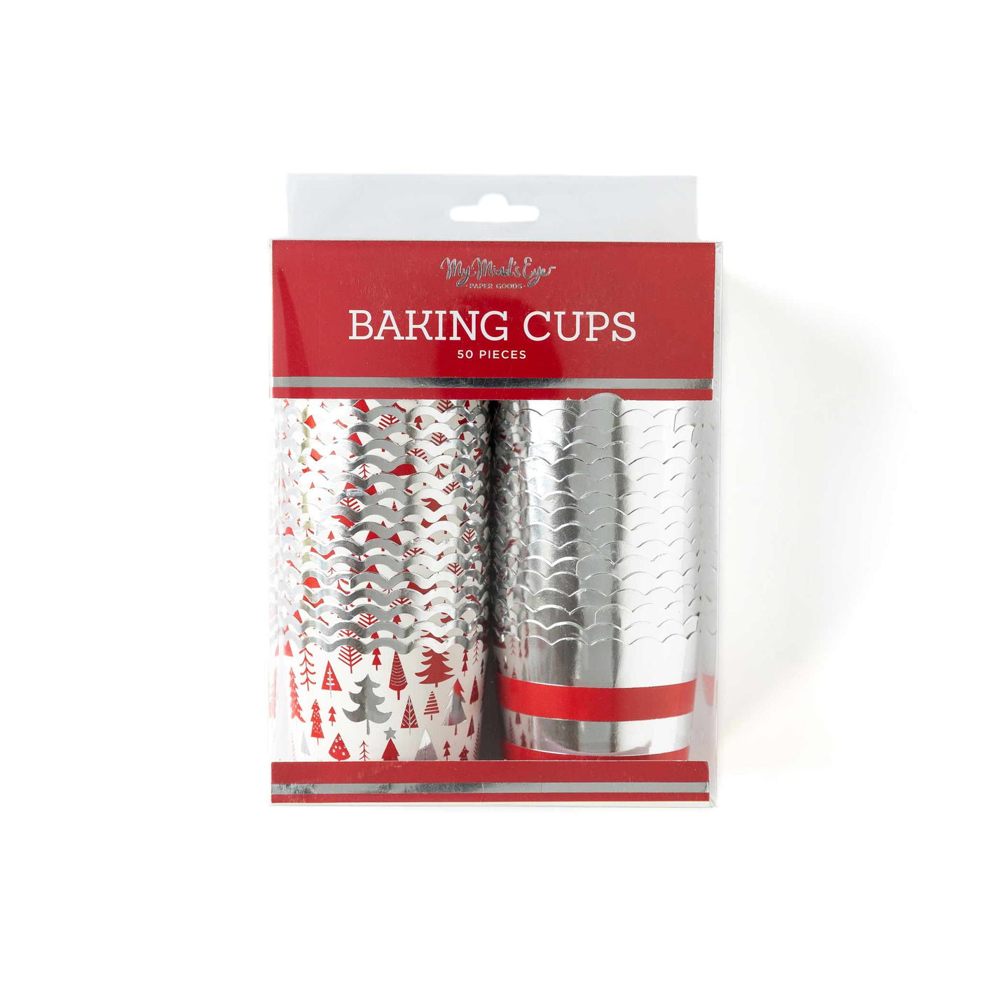 PLCC159 - Foiled Silver Trees Food Cups (50 pcs)