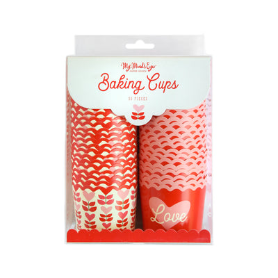 PLCC765 - Red and Pink Floral Love 5 oz Food Cups (50 ct)