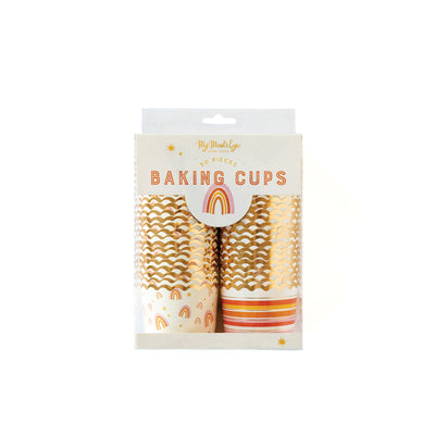 PLCC837 - Gold Foil Rainbow Stripe Food Cups