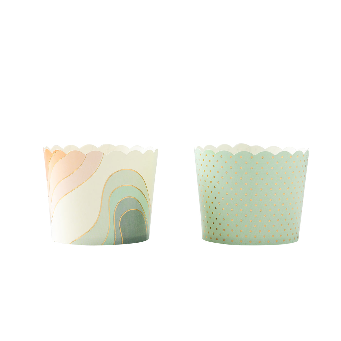 PLCC879 - Gold Foil Waves and Dots Food Cups
