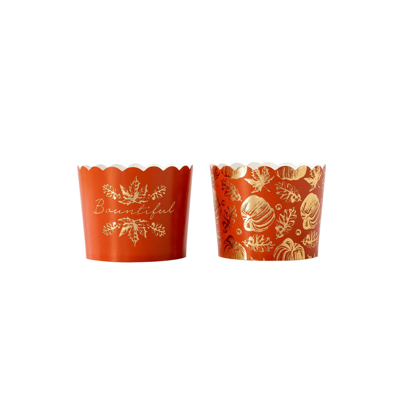 PLCC935 - Gold Foil Burnt Orange Icons Baking/Treat Cups (50 pcs)