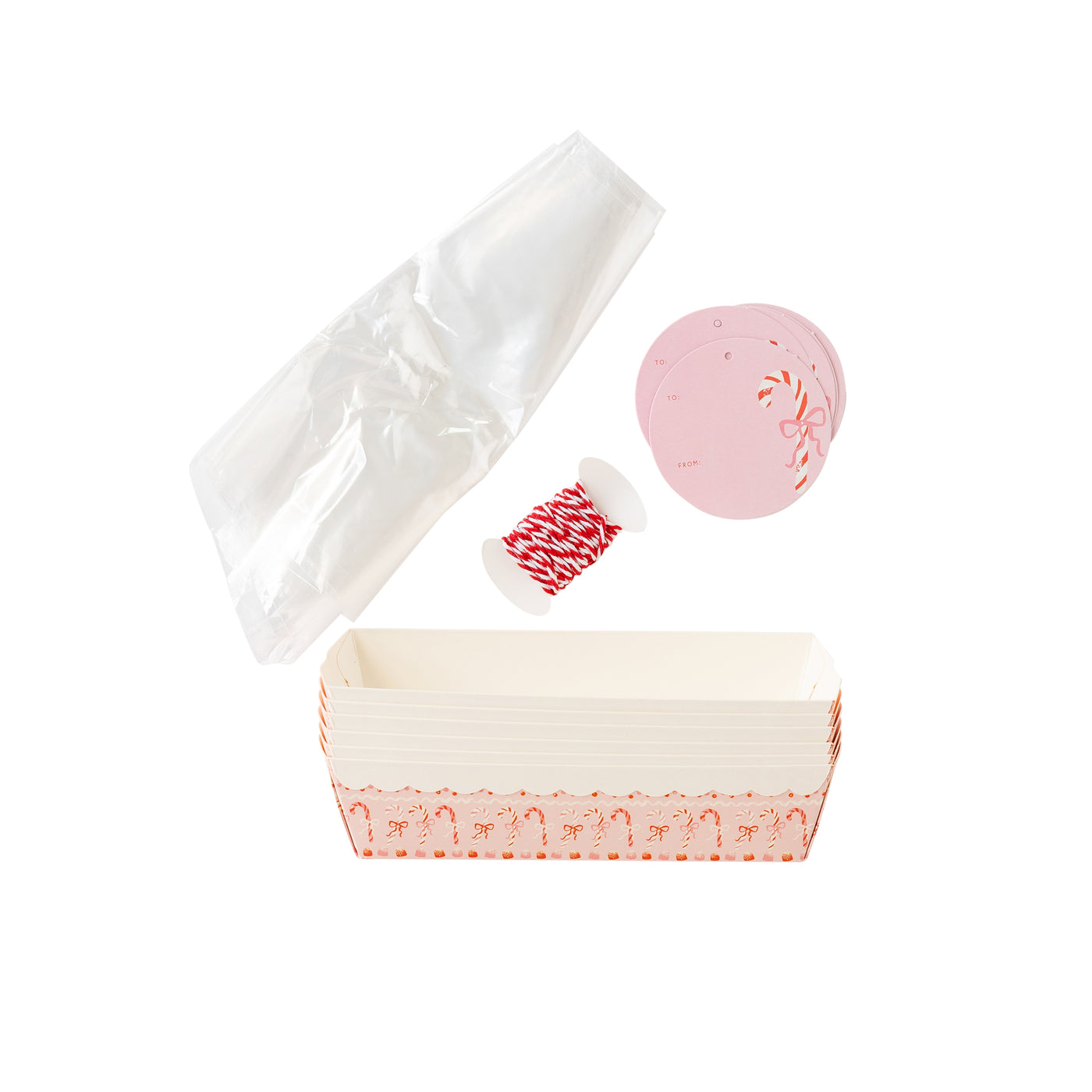 PLFC291 - Pink Candy Canes Loaf Pan Set