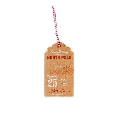 PLGT42 - North Pole Kraft Over-sized Tags