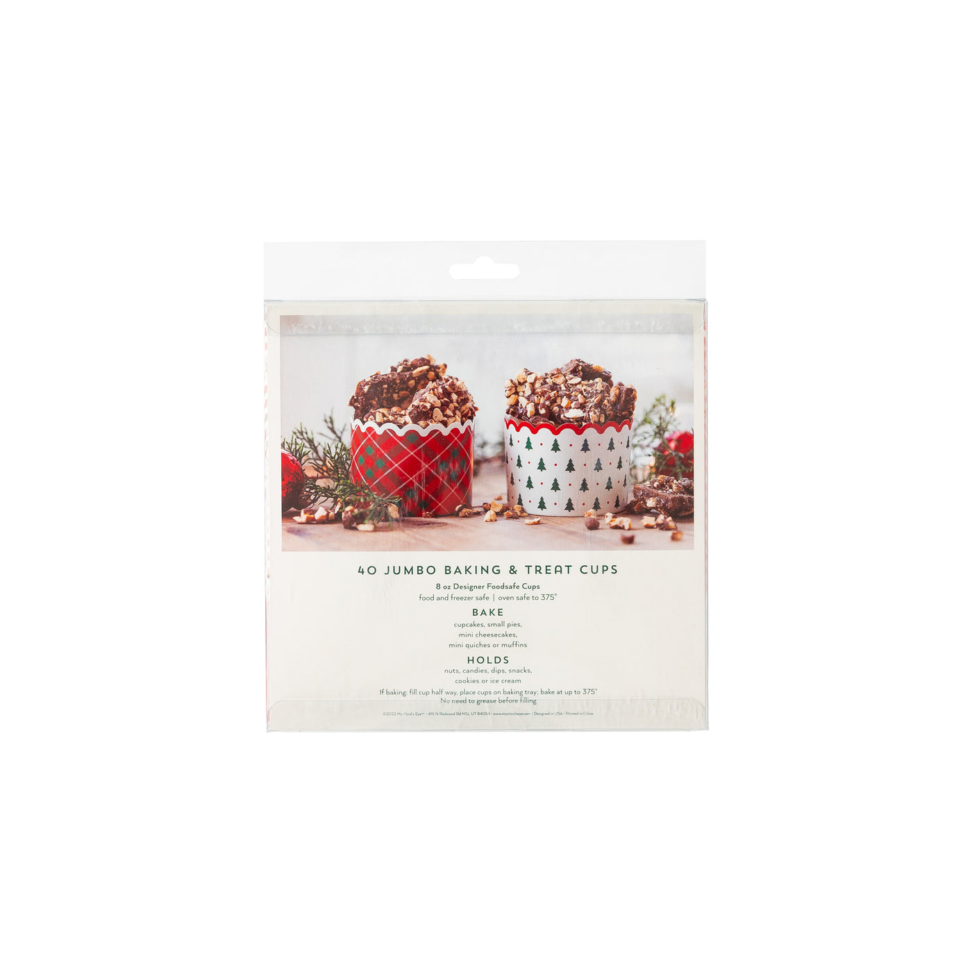 PLJC1043 - Christmas Tree Plaid Jumbo Food Cups (40 pcs)