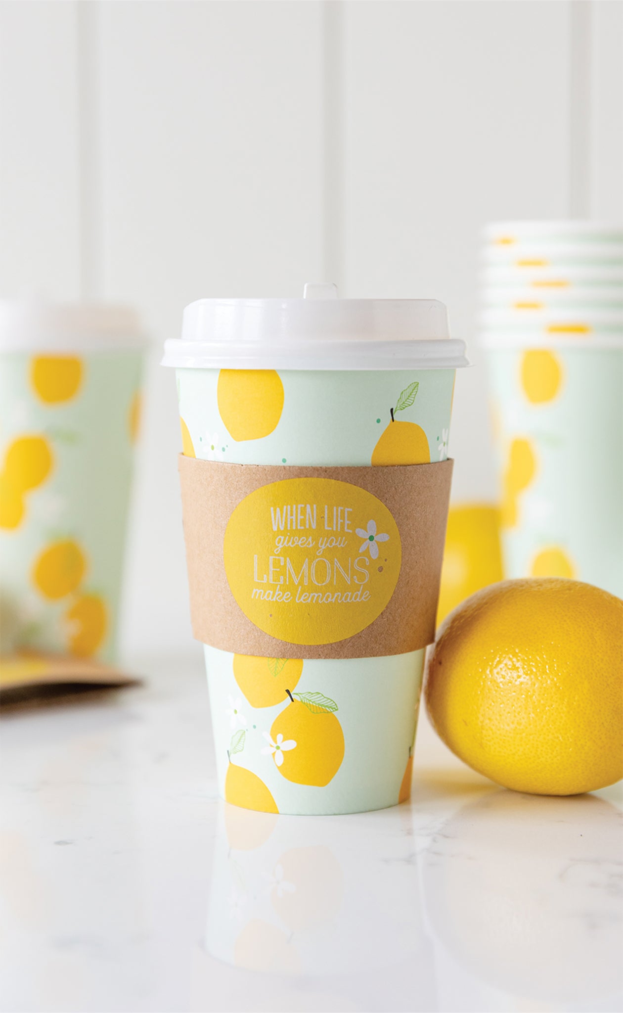 PLLC262 -  Lemons Kraft To-Go Cups (8 ct)
