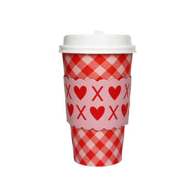 PLLC305 - Red/Pink Gingham To-Go Cups (8 ct)