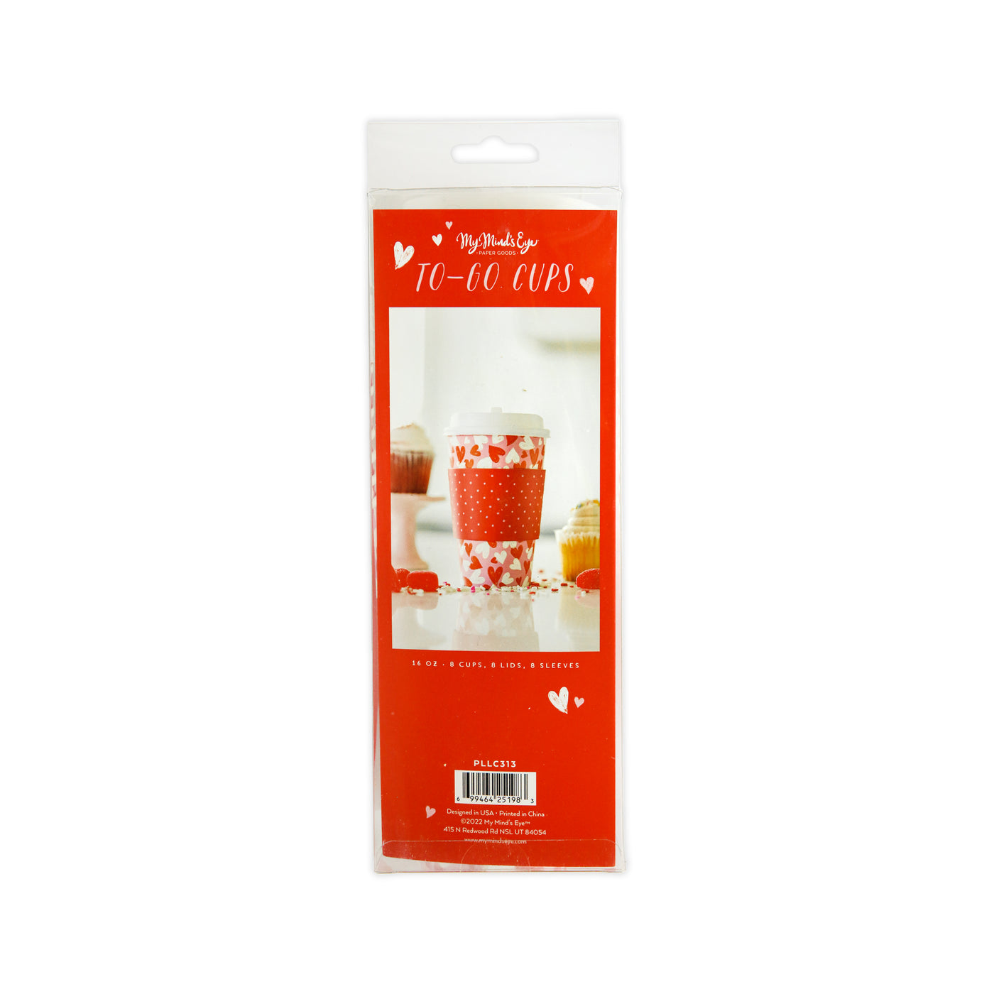 PLLC313 - Scribble Hearts To-Go Cups (8 ct)