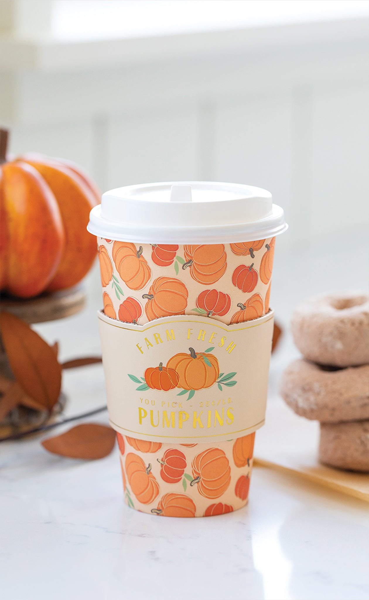 PLLC390- Scattered Pumpkins To-Go Cups (8ct - 16oz)