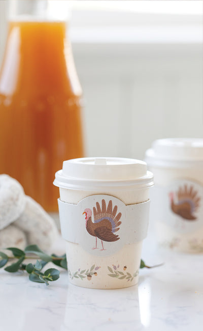 PLLC395- Harvest Turkey To-Go Cozy Cups (8ct - 8oz)
